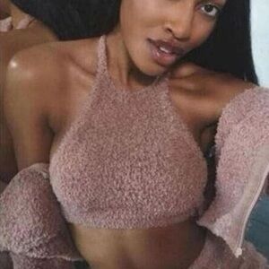 NWOT | SKIMS | Cozy Knit Halter Bra Top in Brown | Sz various